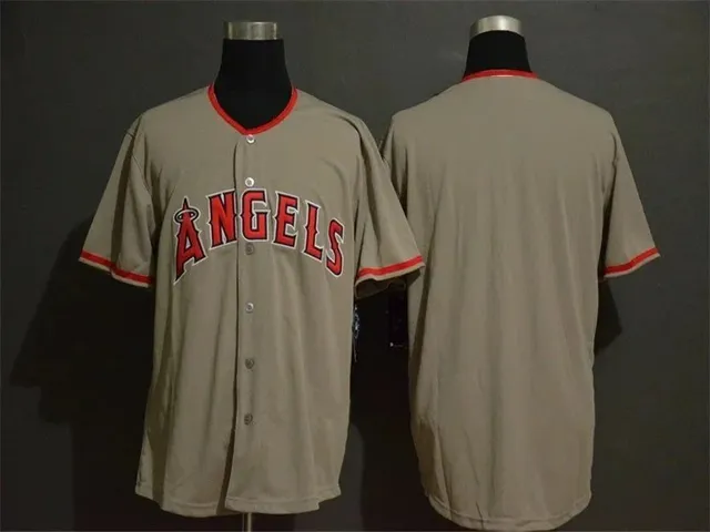 MLB Angels Baseball Jersey Road Grey