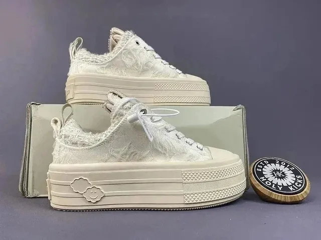 Chanel Platform Sneaker Lace-Up Cloud Detail