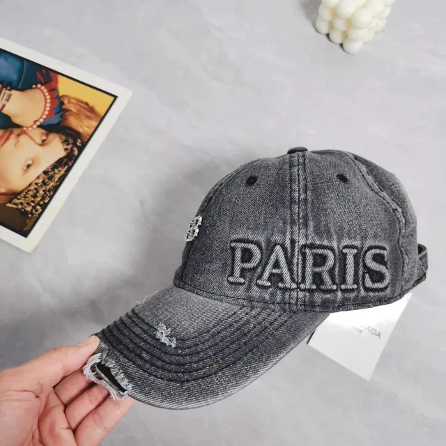 Balenciaga Baseball Cap Distressed Denim Paris