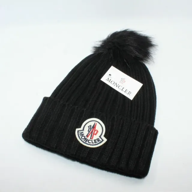 Moncler Pom-Pom Beanie Logo Patch