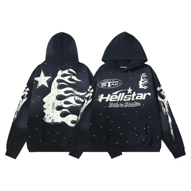 Hellstar Hooded Sweatshirt Flame Face Graphic