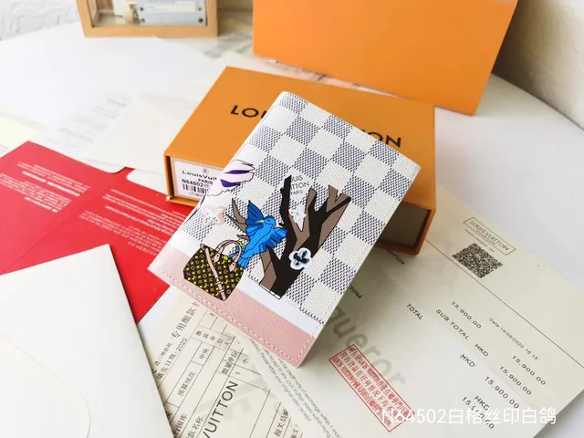 Louis Vuitton Compact Wallet Damier Azur with Bird Motif