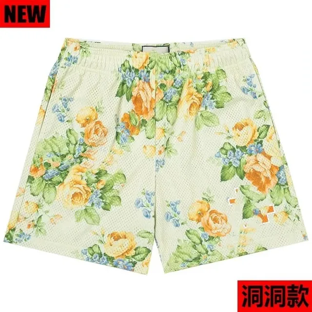 Gucci Floral Mesh Shorts Rose Print