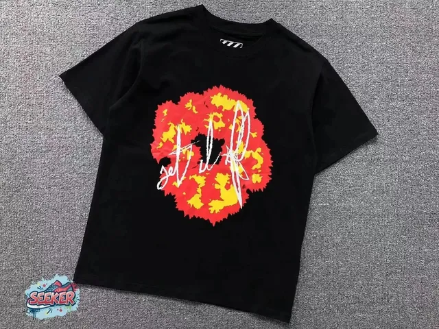 Off-White Graphic Tee Flame Print