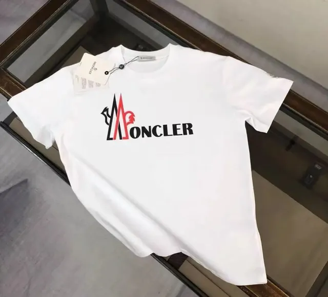 Moncler Logo T-Shirt Black and Red Logo