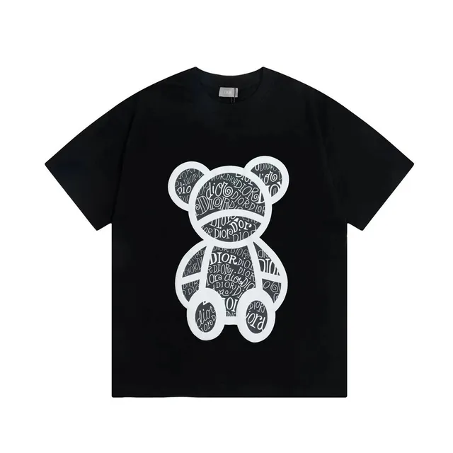 Teddy Bear Graphic Tee Dior Oblique Print