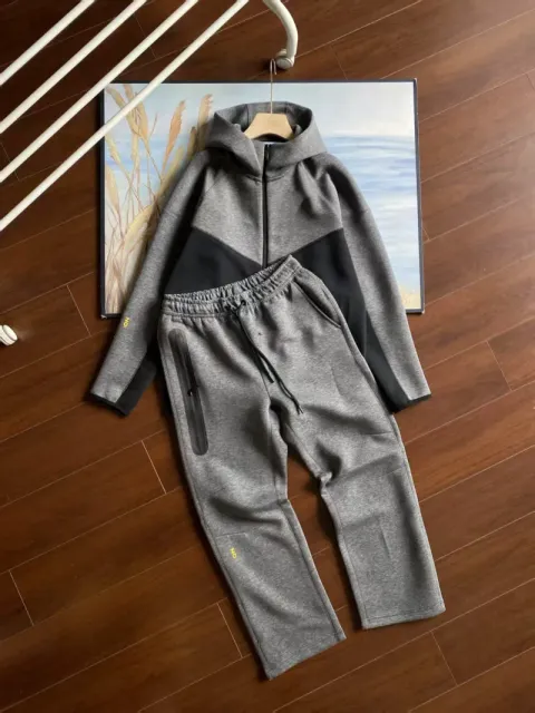 Nike Tech Fleece Hoodie and Joggers Heather Grey/Black
