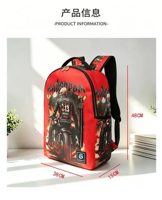 Godspeed Backpack Skull Biker Print