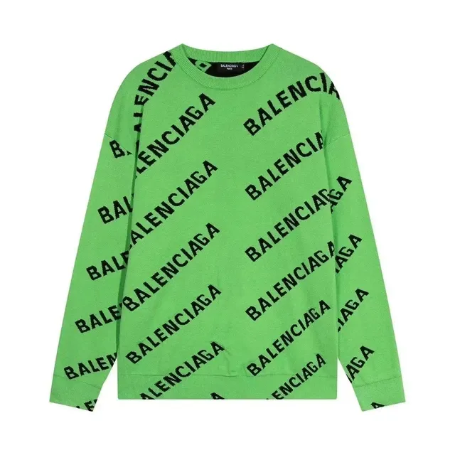 Balenciaga Logo Knit Sweater All-Over Logo