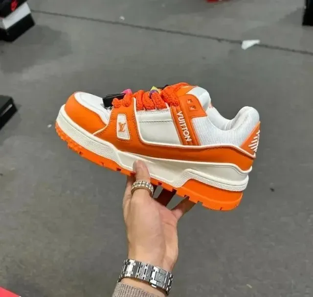 Louis Vuitton LV Trainer Orange and White
