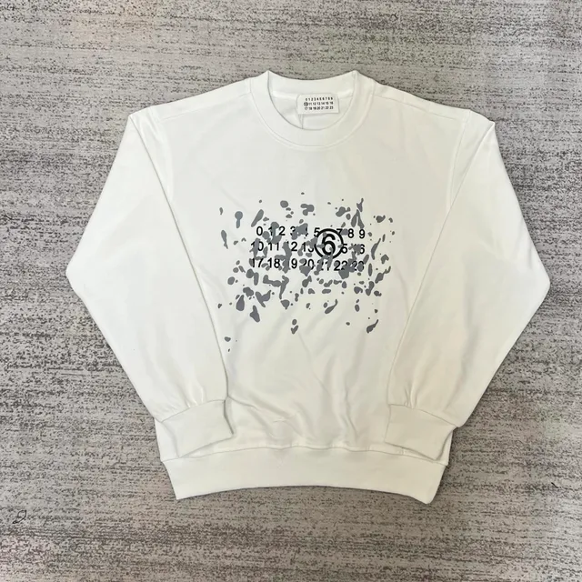 Maison Margiela Crewneck Sweatshirt Paint Splatter Number Print