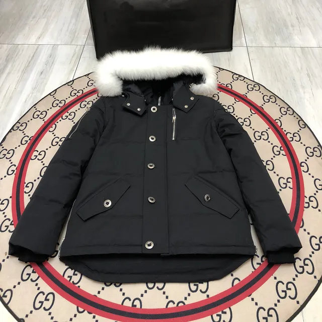 Black (06 men's white fur collar)