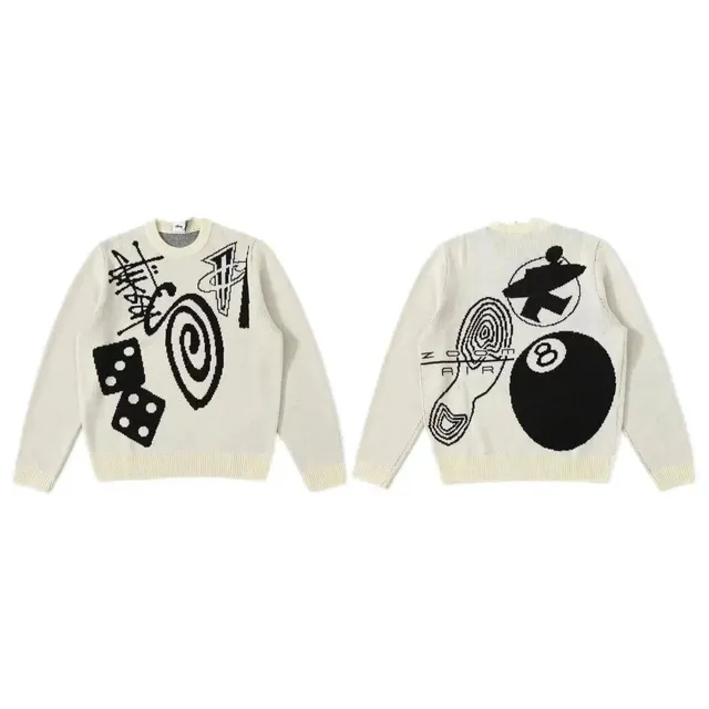 Stüssy Knit Sweater Graphic Print
