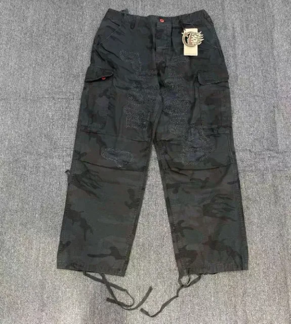 Black camouflage trousers