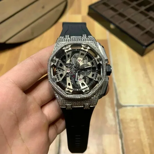 Audemars Piguet Royal Oak Offshore Skeleton Dial with Pave Diamonds