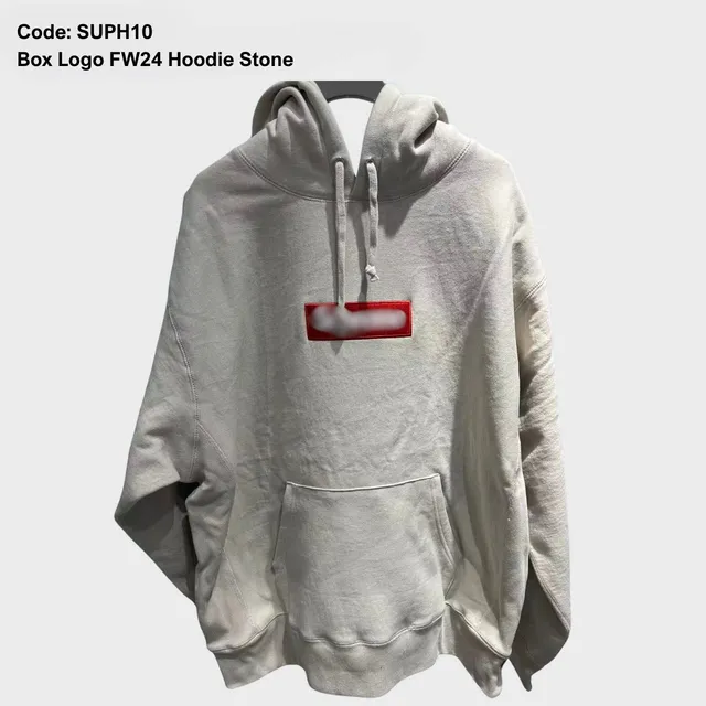 Supreme Box Logo Hoodie Stone