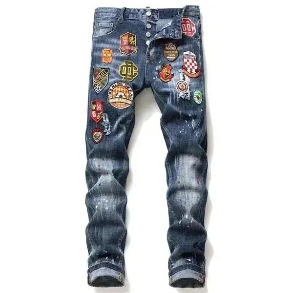 Dolce & Gabbana Patchwork Jeans Embellished Crests
