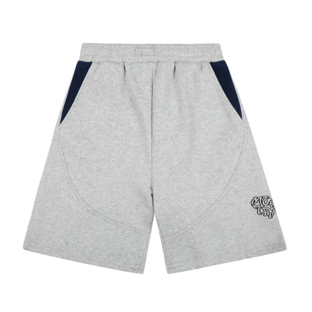 Amiri Track Shorts Heather Grey with Navy Panels