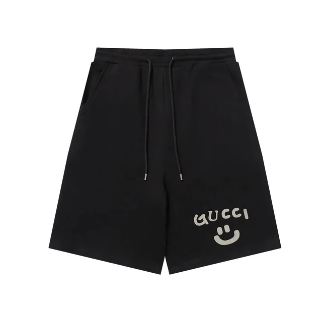 Gucci Smiley Shorts Black with Beige Logo