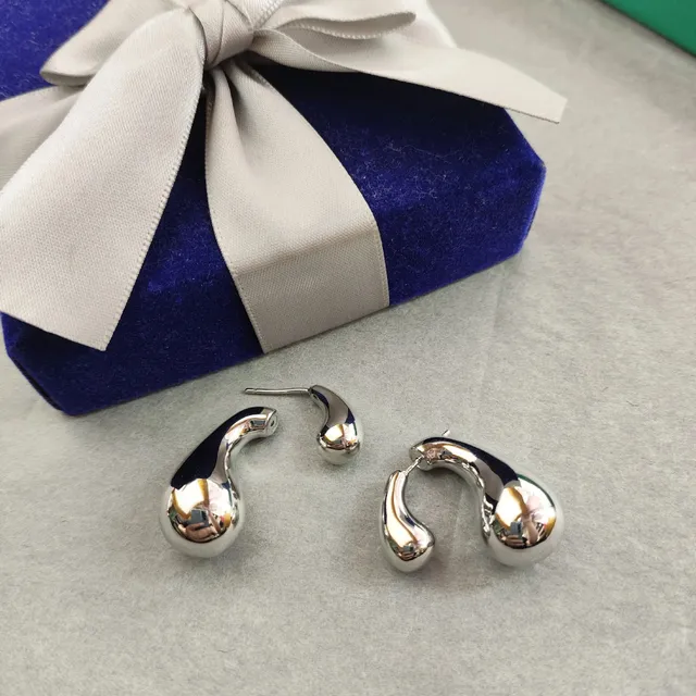 Tiffany & Co. Elsa Peretti Teardrop Hoop Earrings Sterling Silver