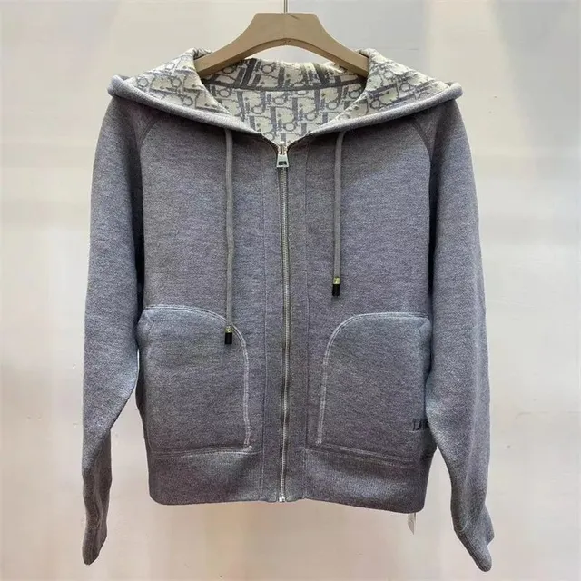 Dior Zip-Up Hoodie Oblique Logo Lining