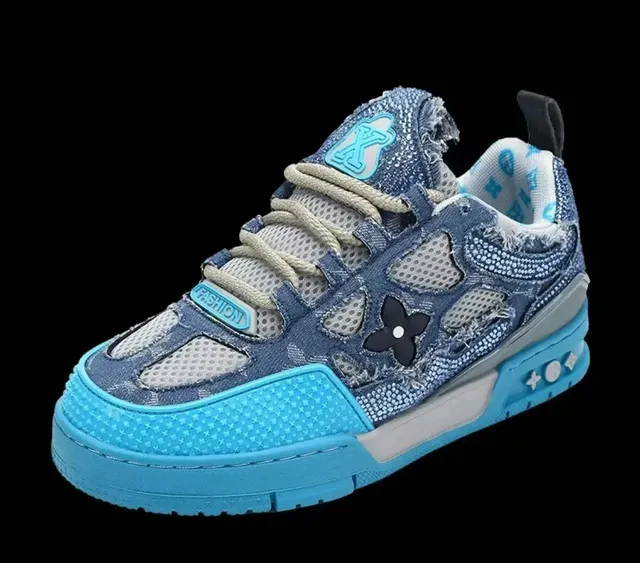 Louis Vuitton LV Trainer Denim Patchwork