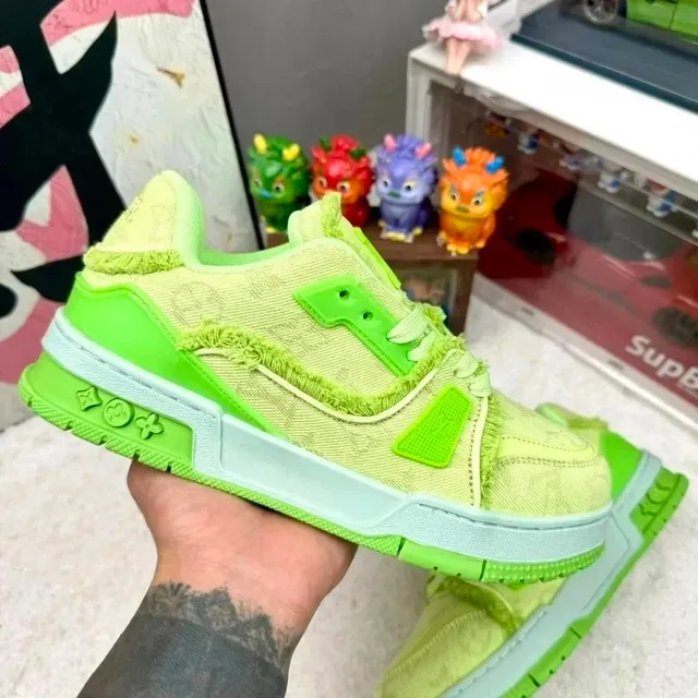 Louis Vuitton LV Trainer Neon Green Monogram