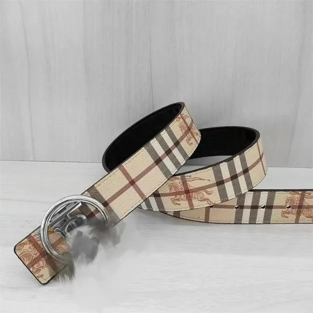 Burberry Check Belt Equestrian Knight Print