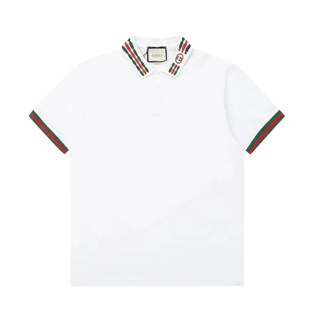 Gucci Polo Shirt Web Stripe Collar and Cuffs