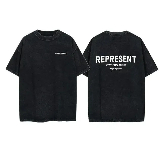 Represent Owners' Club Tee Acid Wash Black