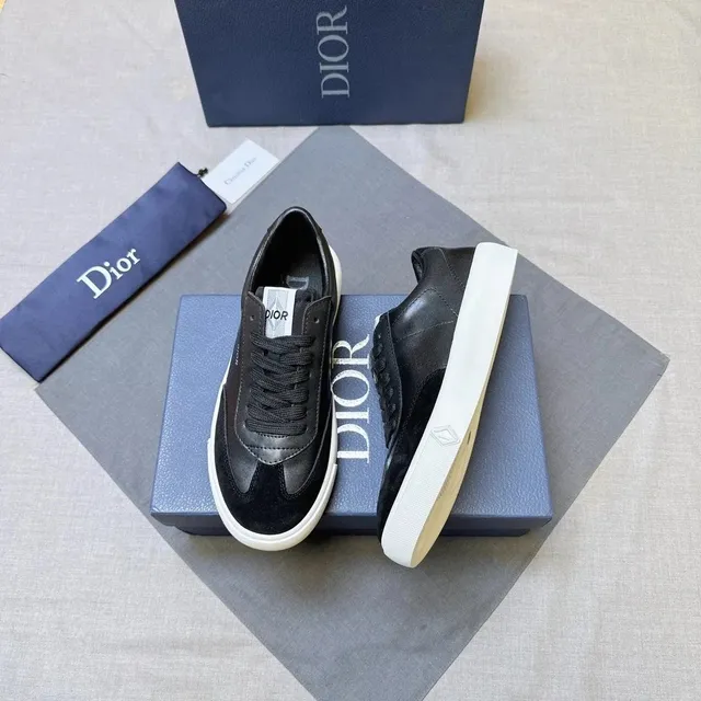 Dior B23 Low Top Black Suede and Leather