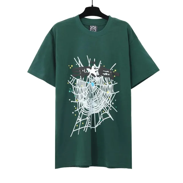 Sp5der Spider Web Graphic Tee Web Print with Stars