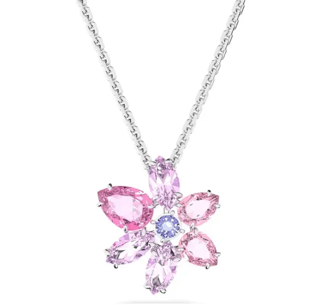 Pink six flower necklace