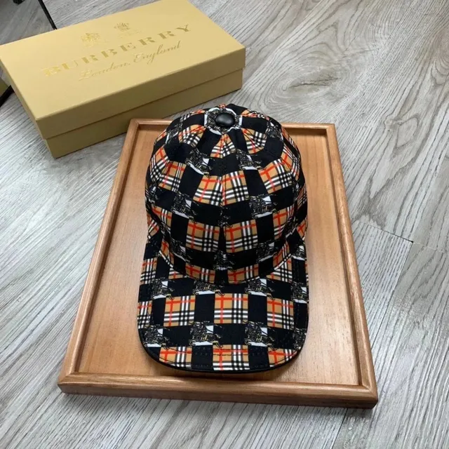 Burberry Baseball Cap Checkered Horse Print