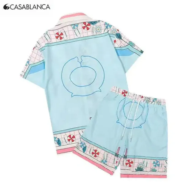 Casablanca Camp Collar Shirt and Shorts Set Resort Print