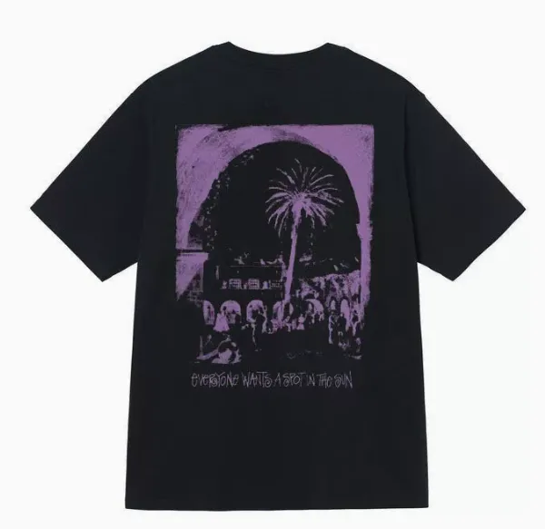 Corteiz Graphic Tee Purple Palm Tree Print