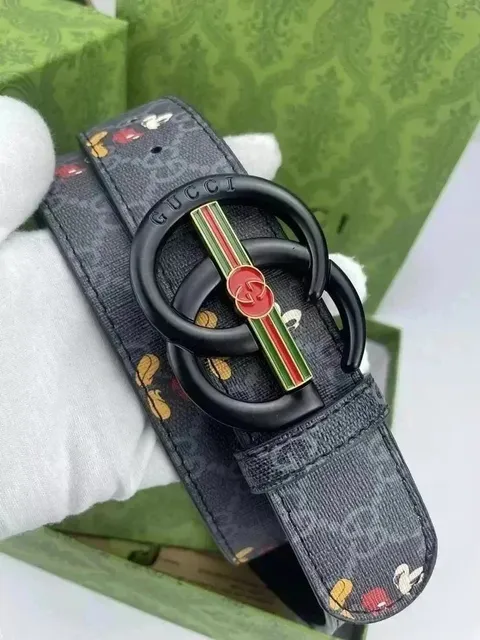 Gucci Horsebit 1955 Belt GG Supreme with Mickey Print