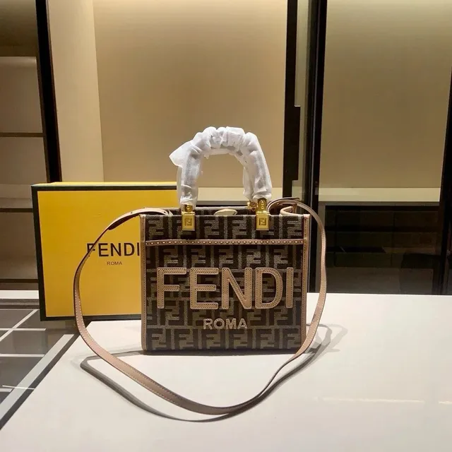 Fendi Baguette FF Logo Canvas