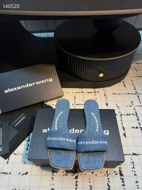 Alexander McQueen Logo Slide Sandal Denim