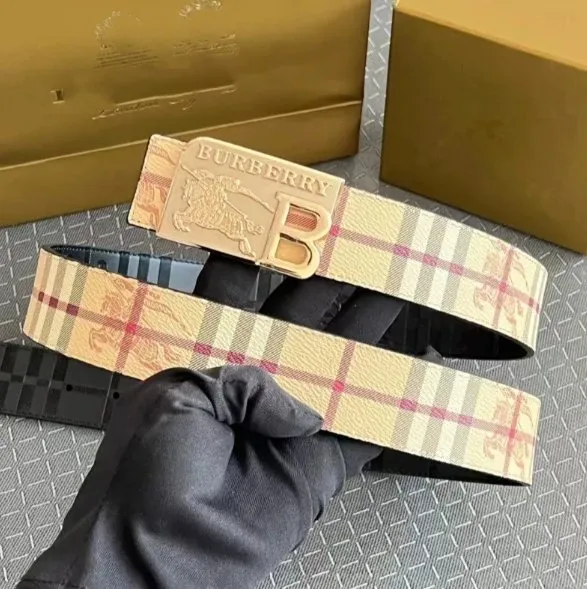 Burberry Check Print Belt Haymarket Check