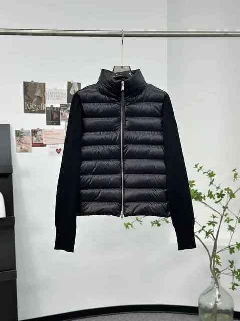 Moncler Quilted Vest Jacket Knit Sleeve