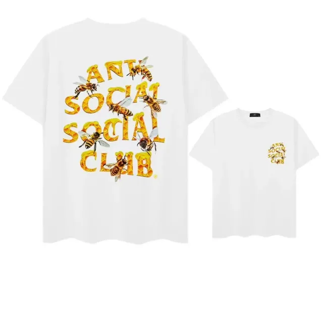 Anti Social Social Club Graphic Tee Honeycomb Bee Print