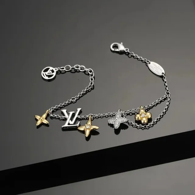 Louis Vuitton Multi-Charms Bracelet LV Monogram and Flower Charms
