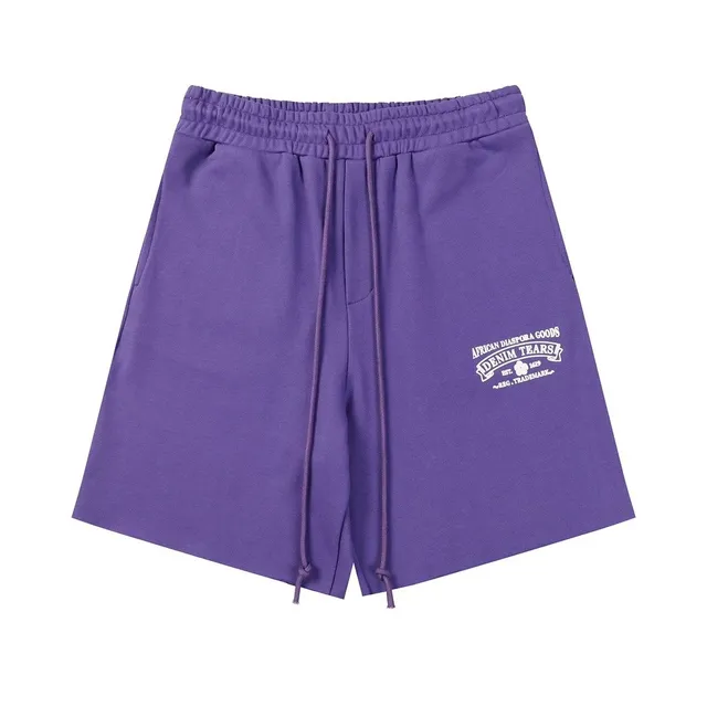 Denim Tears Logo Shorts Purple with White Print
