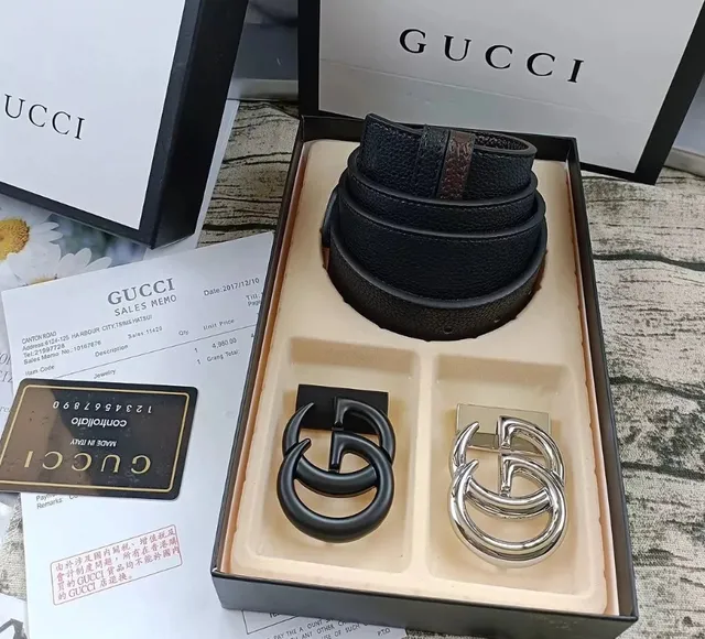 Gucci Double G Belt Interlocking GG Buckle