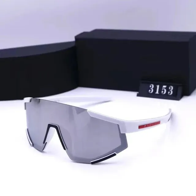 Prada Sport Shield Sunglasses White Frame with Mirror Lens