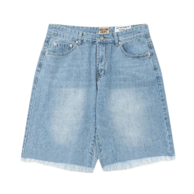 Gallery Dept. Denim Shorts Light Wash Frayed Hem