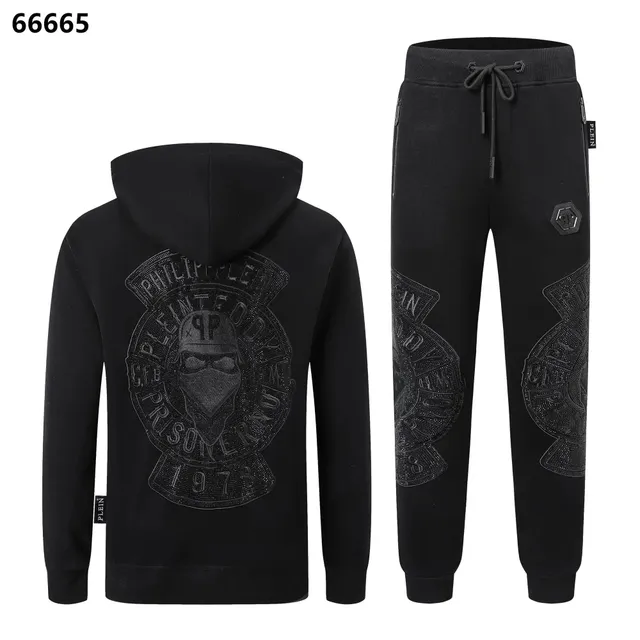 Philipp Plein Hoodie and Joggers Set Crystal Logo
