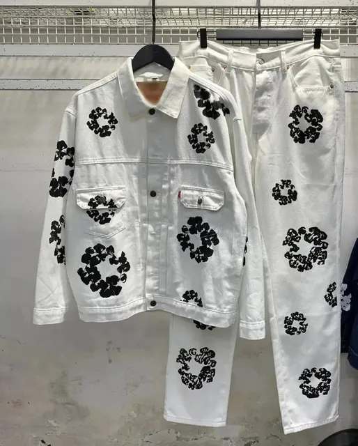 Levi's Denim Jacket and Trousers Set Floral Print