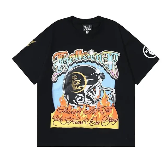 Hellstar Graphic Tee Flaming Helmet Print